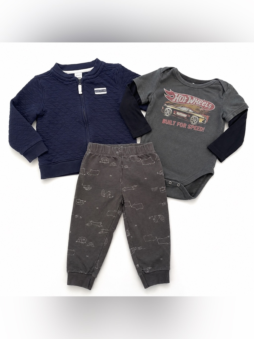 Carter’s Hot Wheels Baby Boy 24M 3 Piece Outfit Jacket Joggers Bodysuit
